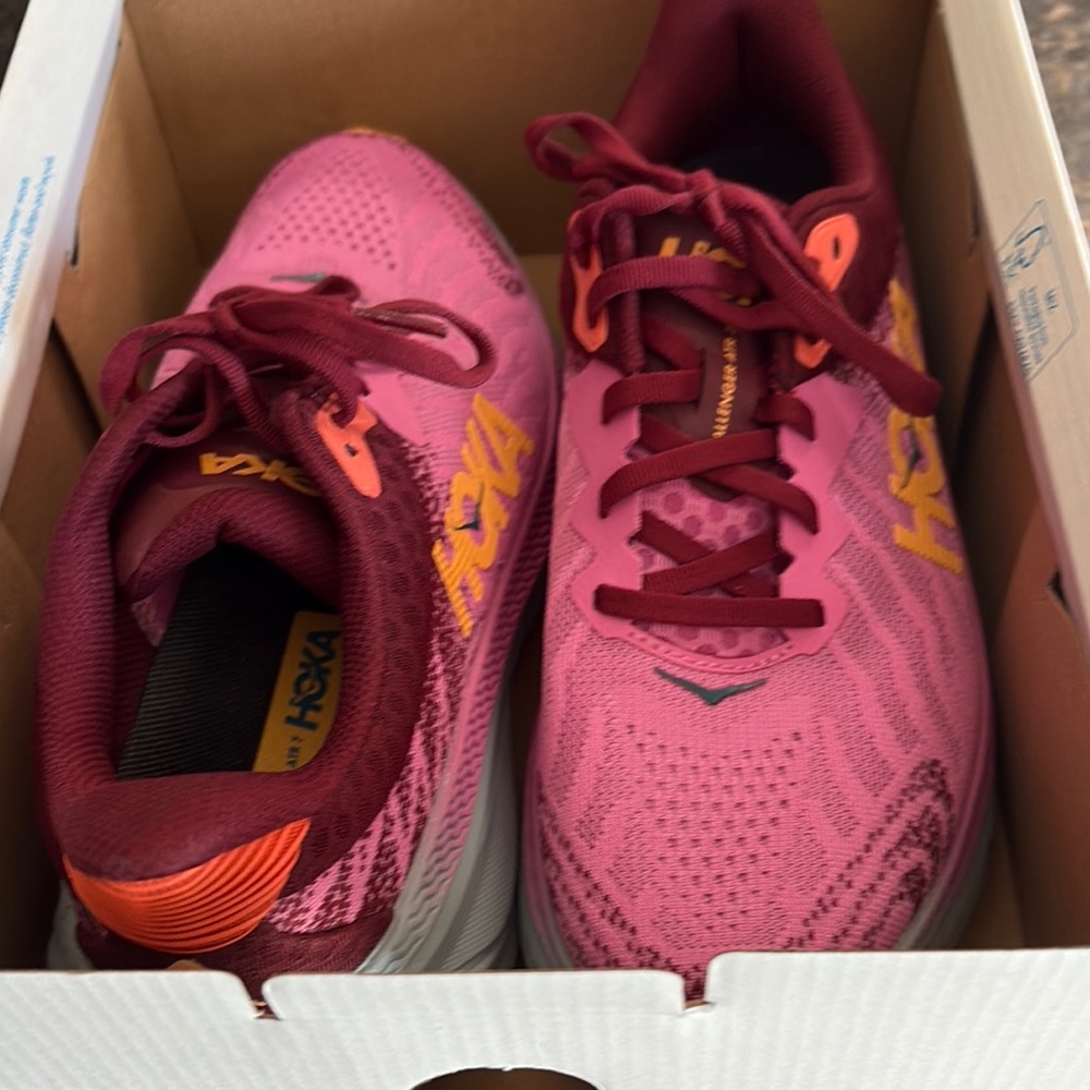 Hoka Women's Pink and Maroon Athletic Shoes